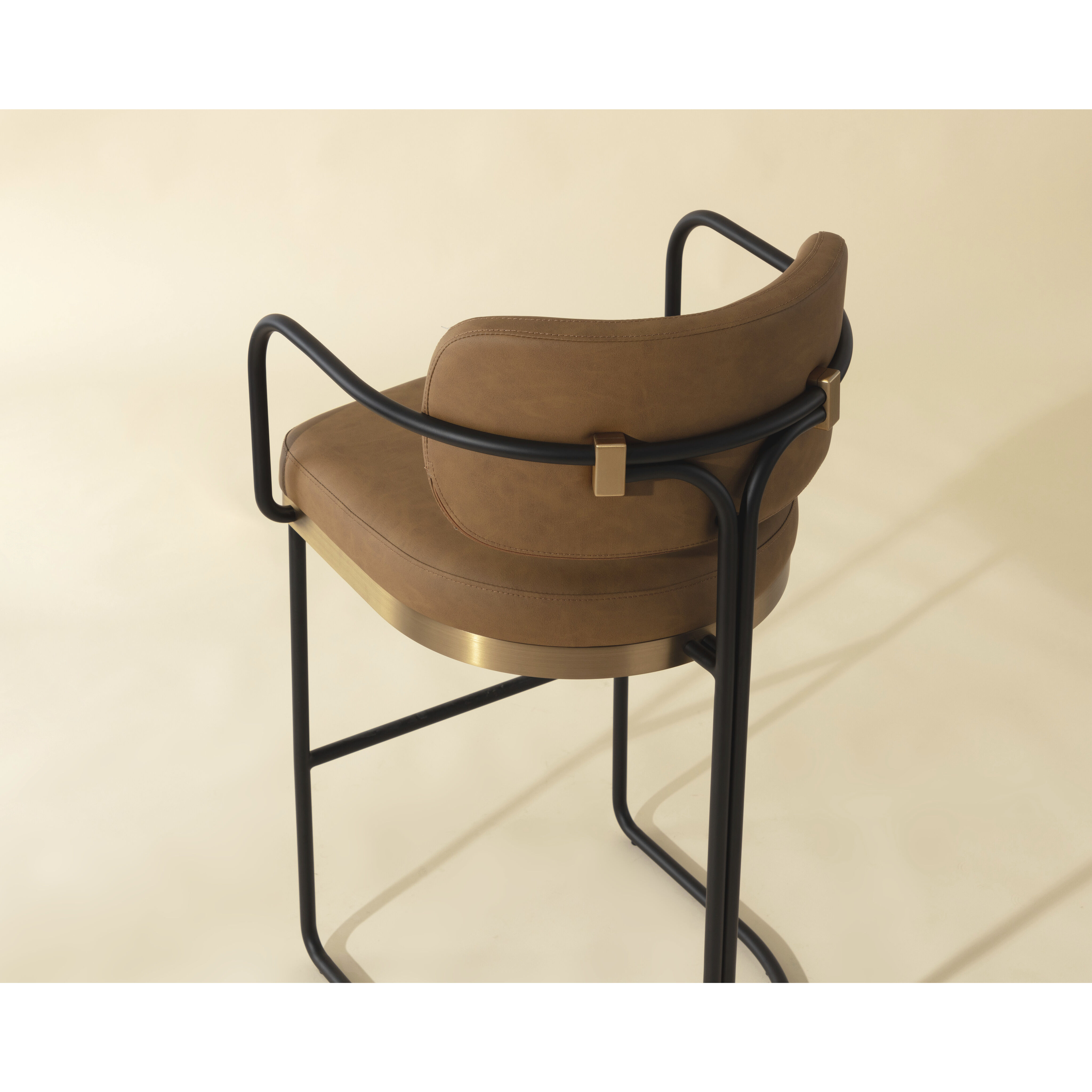 Jalen 36.5 inch Milliken Cognac Counter Stool